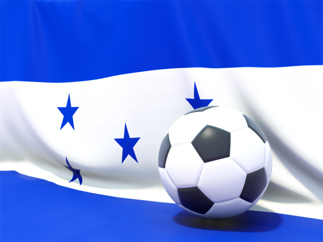 Flag with football in front of it. Download flag icon of Honduras at PNG format