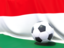 Hungary. Flag with football in front of it. Download icon.