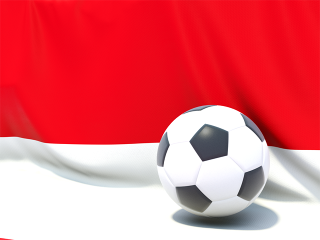 Flag with football in front of it. Download flag icon of Indonesia at PNG format