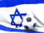 Israel. Flag with football in front of it. Download icon.