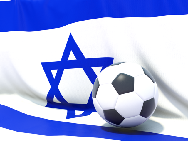 Flag with football in front of it. Download flag icon of Israel at PNG format