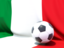 Italy. Flag with football in front of it. Download icon.