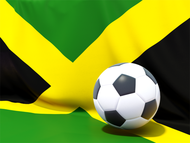 Flag with football in front of it. Download flag icon of Jamaica at PNG format