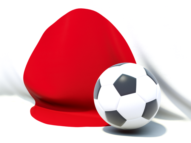 Flag with football in front of it. Download flag icon of Japan at PNG format