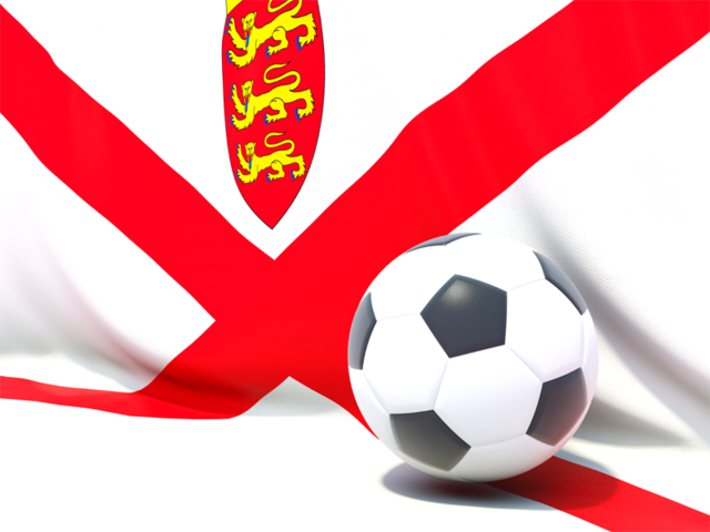 Flag with football in front of it. Download flag icon of Jersey at PNG format