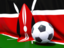 Kenya. Flag with football in front of it. Download icon.
