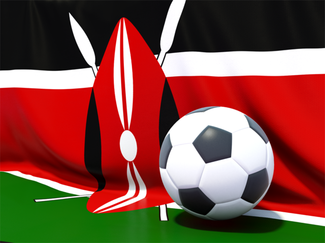 Flag with football in front of it. Download flag icon of Kenya at PNG format