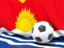 Kiribati. Flag with football in front of it. Download icon.