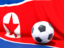 North Korea. Flag with football in front of it. Download icon.