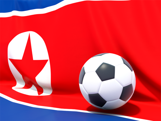 Flag with football in front of it. Download flag icon of North Korea at PNG format