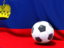 Liechtenstein. Flag with football in front of it. Download icon.