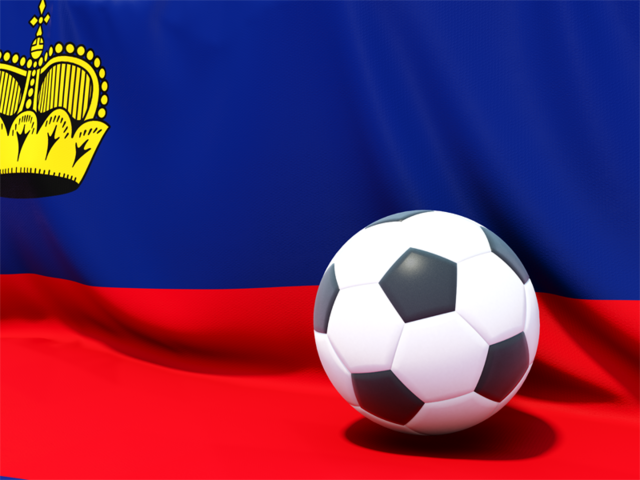 Flag with football in front of it. Download flag icon of Liechtenstein at PNG format