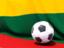 Lithuania. Flag with football in front of it. Download icon.