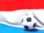 Luxembourg. Flag with football in front of it. Download icon.