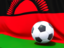 Malawi. Flag with football in front of it. Download icon.