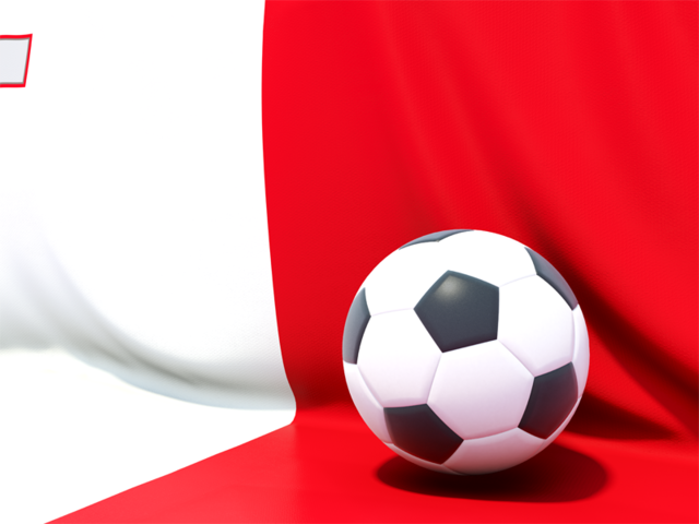 Flag with football in front of it. Download flag icon of Malta at PNG format