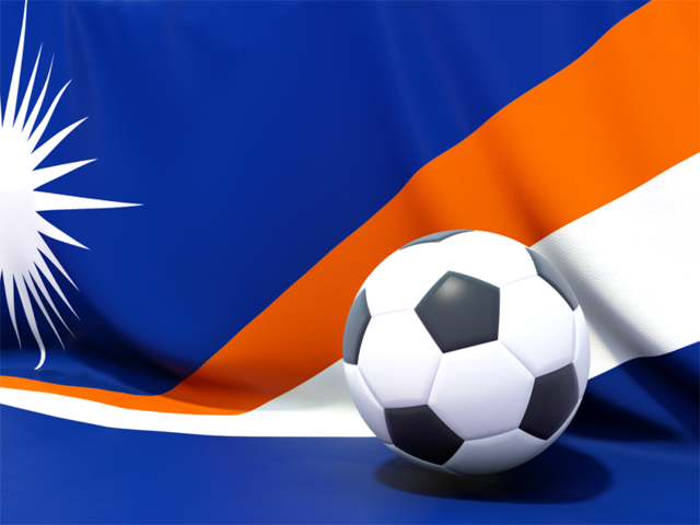 Flag with football in front of it. Download flag icon of Marshall Islands at PNG format