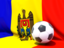 Moldova. Flag with football in front of it. Download icon.