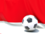 Monaco. Flag with football in front of it. Download icon.