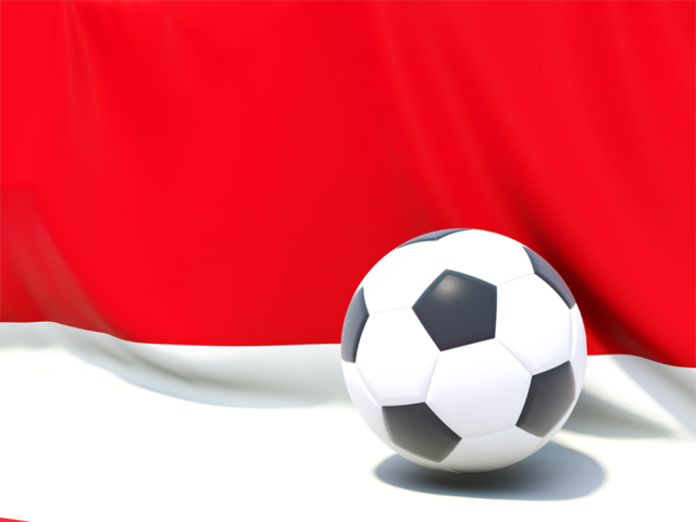 Flag with football in front of it. Download flag icon of Monaco at PNG format