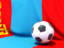 Mongolia. Flag with football in front of it. Download icon.