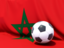 Morocco. Flag with football in front of it. Download icon.