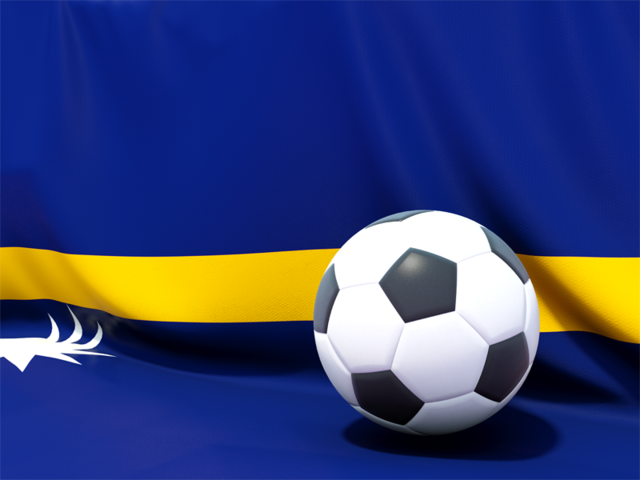 Футбольный мяч на фоне флага. Скачать флаг. Науру