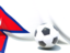Nepal. Flag with football in front of it. Download icon.