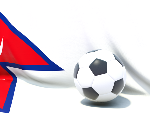 Футбольный мяч на фоне флага. Скачать флаг. Непал