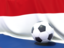 Netherlands. Flag with football in front of it. Download icon.