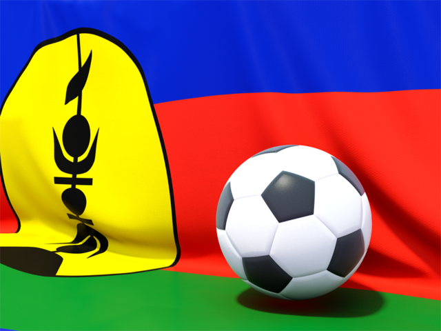Flag with football in front of it. Download flag icon of New Caledonia at PNG format