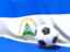 Nicaragua. Flag with football in front of it. Download icon.