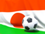 Niger. Flag with football in front of it. Download icon.