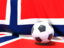 Norway. Flag with football in front of it. Download icon.