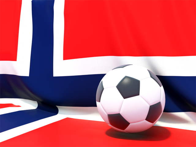 Flag with football in front of it. Download flag icon of Norway at PNG format