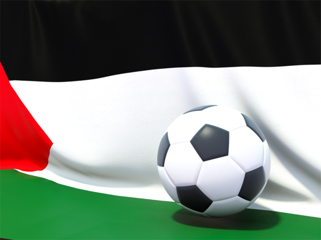 Футбольный мяч на фоне флага. Скачать флаг. Палестинские территории