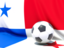 Panama. Flag with football in front of it. Download icon.