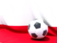 Poland. Flag with football in front of it. Download icon.