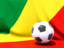 Республика Конго. Футбольный мяч на фоне флага. Скачать иконку.