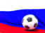 Russia. Flag with football in front of it. Download icon.