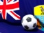 Острова Святой Елены, Вознесения и Тристан-да-Кунья. Футбольный мяч на фоне флага. Скачать иллюстрацию.