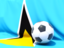 Saint Lucia. Flag with football in front of it. Download icon.