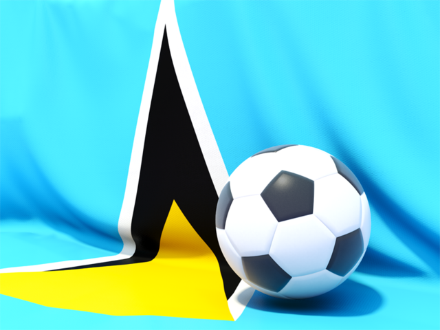 Flag with football in front of it. Download flag icon of Saint Lucia at PNG format