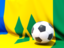 Saint Vincent and the Grenadines. Flag with football in front of it. Download icon.