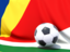 Seychelles. Flag with football in front of it. Download icon.