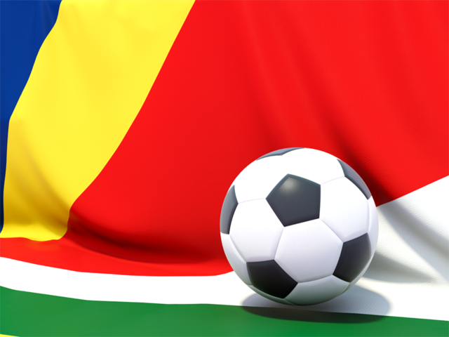 Flag with football in front of it. Download flag icon of Seychelles at PNG format