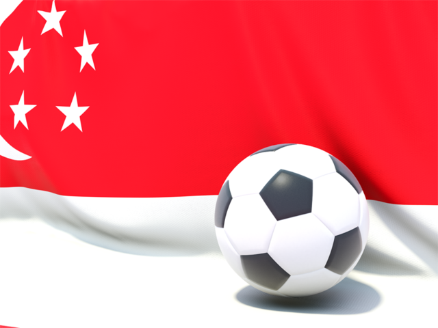 Flag with football in front of it. Download flag icon of Singapore at PNG format