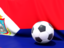 Sint Maarten. Flag with football in front of it. Download icon.