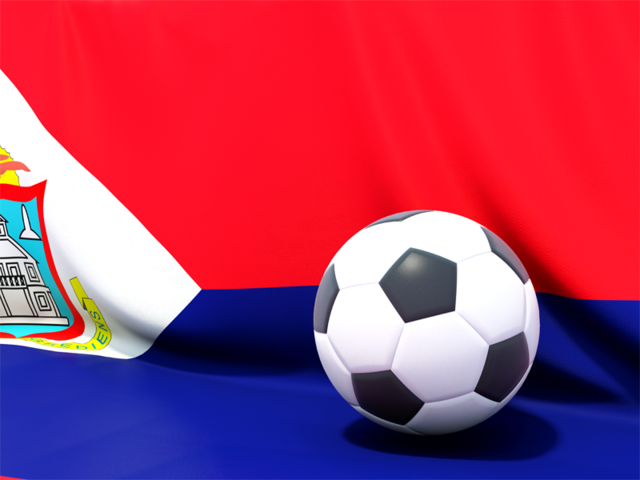 Flag with football in front of it. Download flag icon of Sint Maarten at PNG format