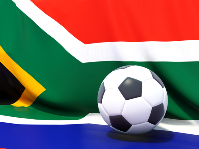Flag with football in front of it. Download flag icon of South Africa at PNG format